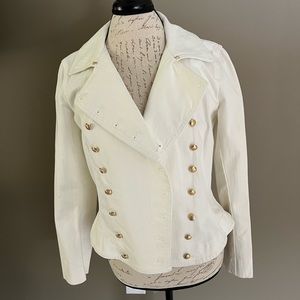 Ralph Lauren White Denim Jacket with Gold buttons size M